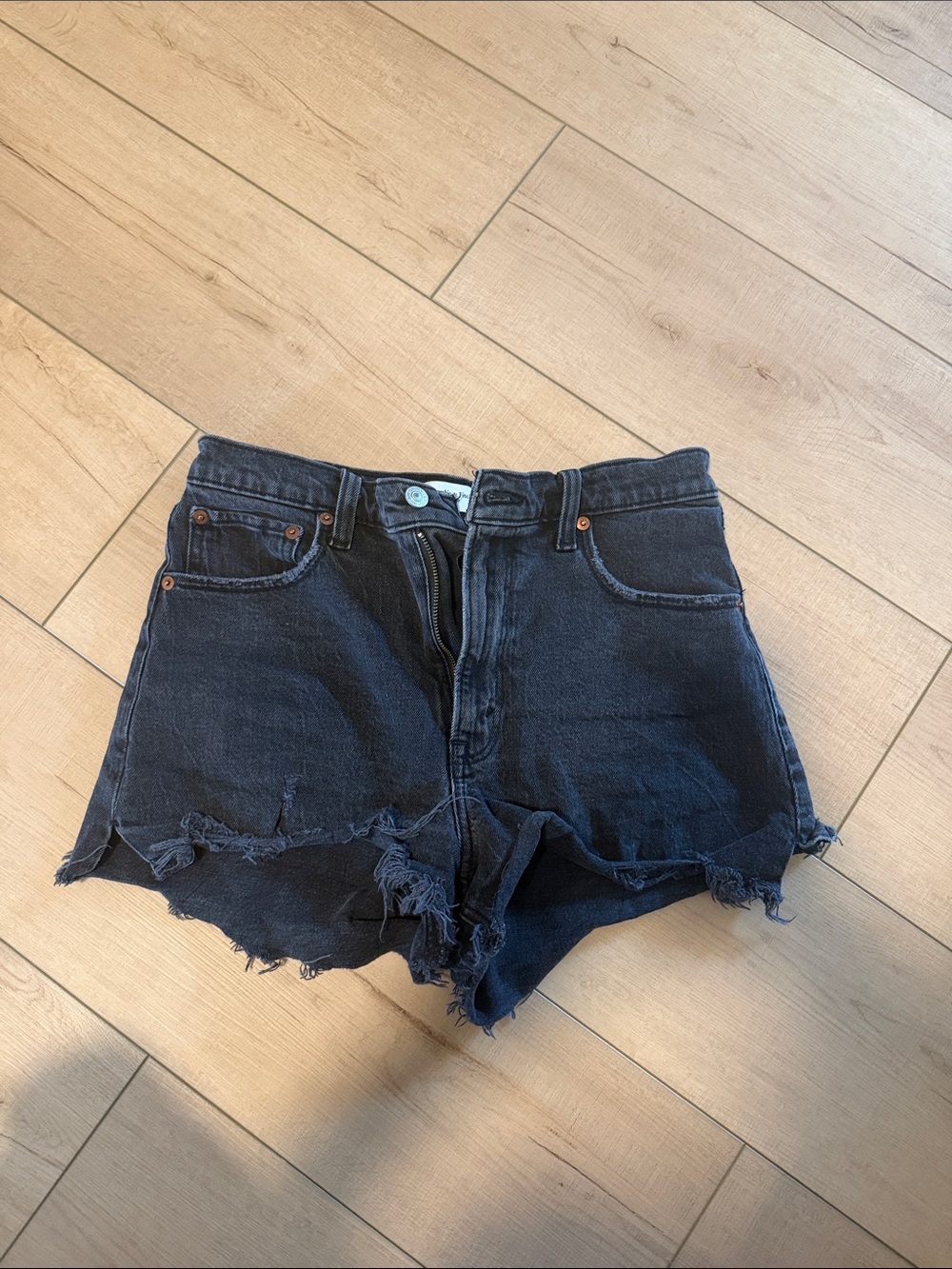 Abercrombie & Fitch Black Distressed Denim Cutoff Shorts